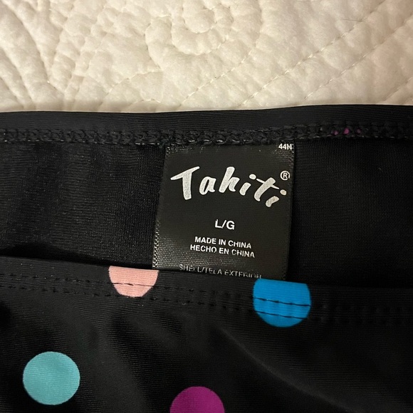 Tahiti Polka Dot Halter Bikini - Black  Multicolor Dots,  Top- Med/Bottem-Large - Picture 9 of 9